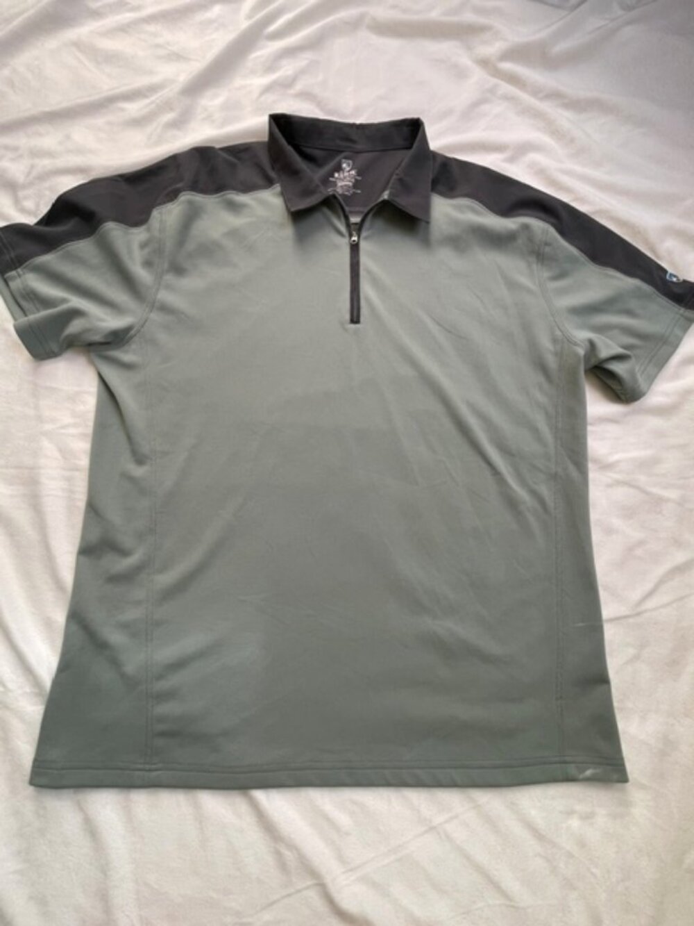 KÜHL Men's Shadow 1/4 Zip Outdoor Polo Shirt, Green Black, Size XXL